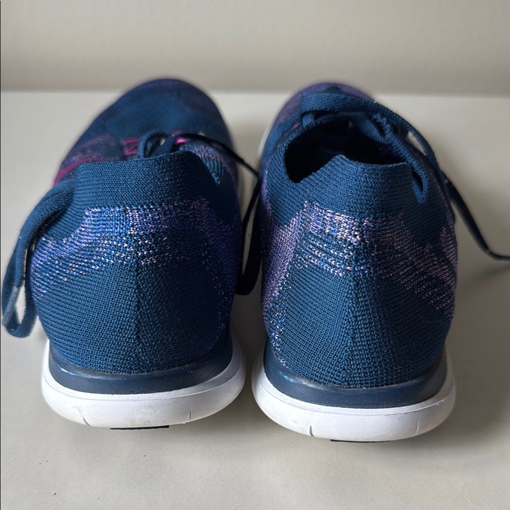 Nike Blue and Pink Athletic Shoes with Knit Upper-Barefoot Ride 4.0 - Picture 3 of 5